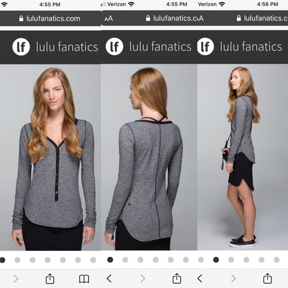 lululemon athletica Tops - Lululemon Awesoma Henley 6 heathered black grey